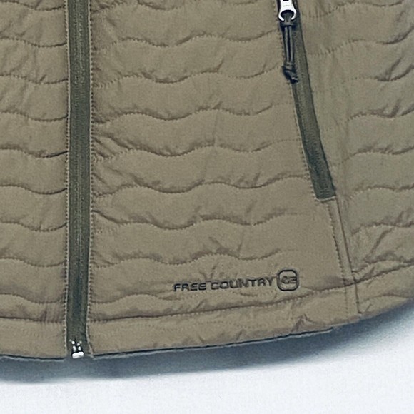 Free Country Woman's Reversable Quilted & Fleece Vest Brown Size Medium - Picture 2 of 5